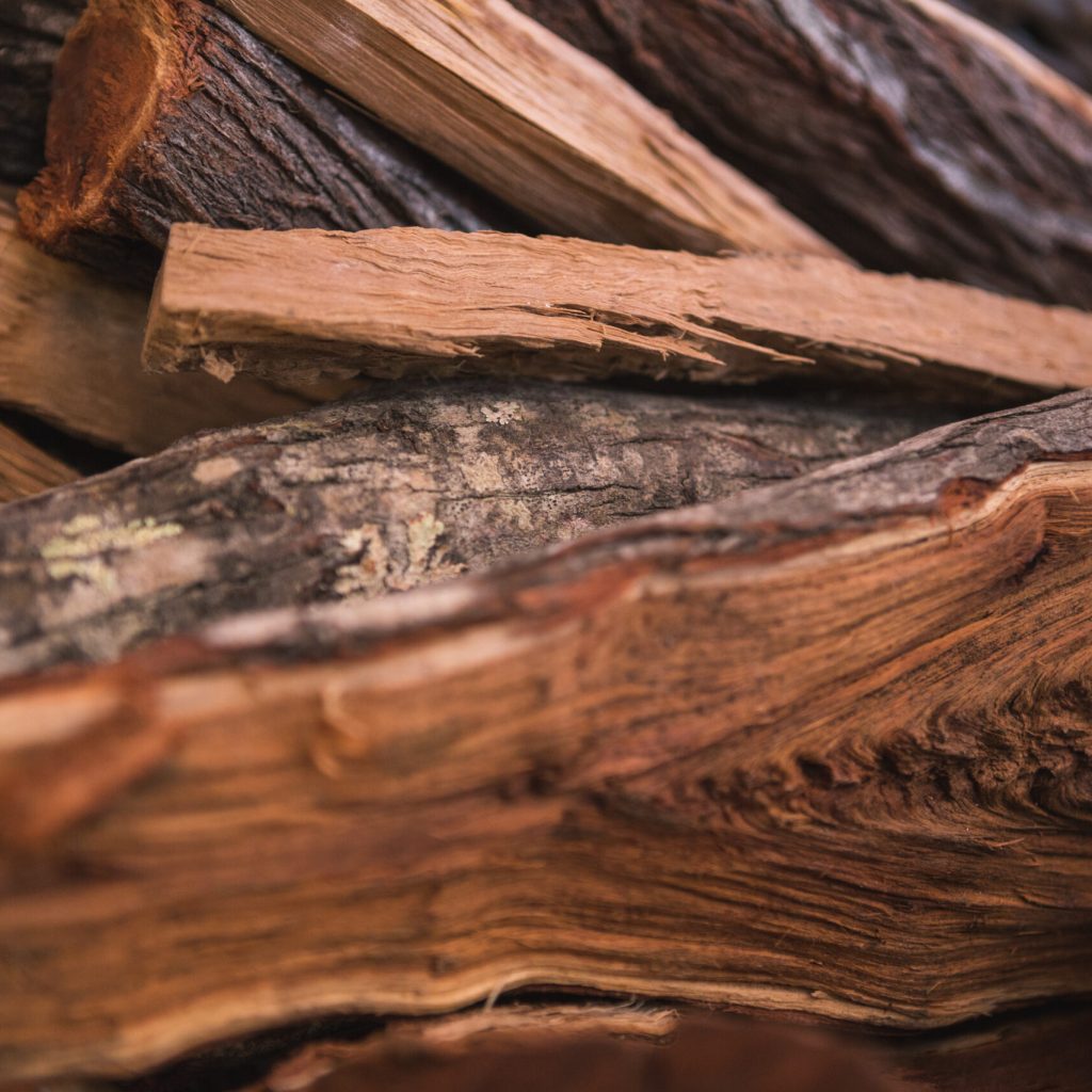 Close-up of wood logs for fire during christmas time